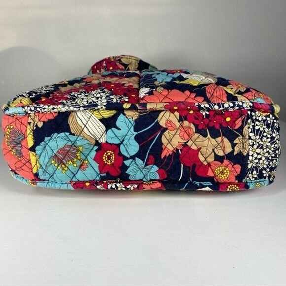 Vera Bradley Happy Snails Tall Tote Double Shoulder Strap Bag Floral W/Monogram - Picture 5 of 12